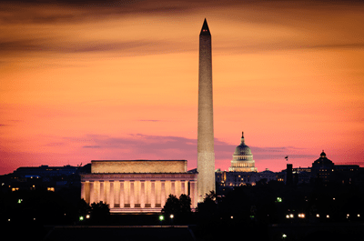 Washington DC skyline at night